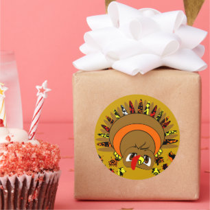 Cute Turkey Ronde Sticker