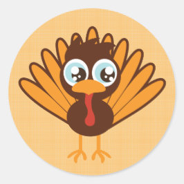 Cute Turkey Ronde Sticker