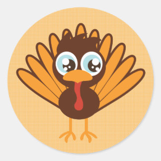 Cute Turkey Ronde Sticker