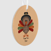 Cute Turkey Thanksgiving (aanpasbaar) Ornament (voorkant)