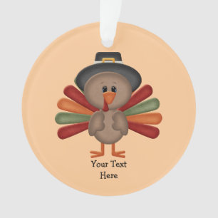 Cute Turkey Thanksgiving (aanpasbaar) Ornament