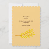 Cute Turkey Thanksgiving Dinner Invitation Kaart (Achterkant)