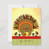Cute Turkey Thanksgiving Flyer Feestdagenkaart (Achterkant)
