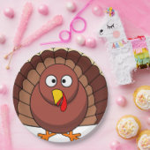 Cute Turkey Thanksgiving Papieren Bordje (Feest)
