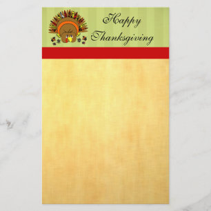 Cute Turkey Thanksgiving Stationery Briefpapier