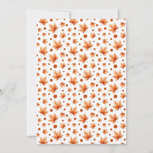 Cute Turkey with Fall Foliage Thanksgiving Dinner Kaart (Achterkant)