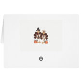 Cute Turkeys Golden Thanksgiving Anniversary Card (Dos Horizontal)