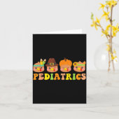 Cute Turkeys Pediatrics Pumpkin Thanksgiving Fall  Kaart (Gele Bloem)
