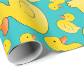 Cute turkooise rubbereenden cadeaupapier (Rol Hoek)