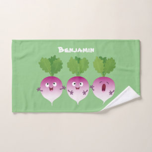 Cute turnip légumes trio chanter dessin animé
