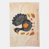 Cute Turquie Bon thanksgiving serviette de cuisine (Vertical)