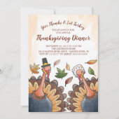 Cute Turquie Couple Thanksgiving Dîner Invitation (Devant)