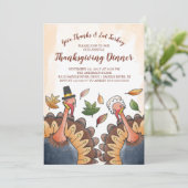 Cute Turquie Couple Thanksgiving Dîner Invitation (Debout devant)