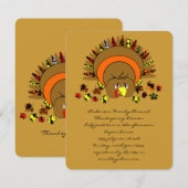 Cute Turquie Thanksgiving Dîner Invitation (Devant / Derrière)