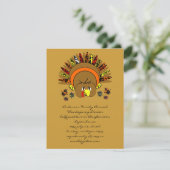 Cute Turquie Thanksgiving Dîner Invitation (Debout devant)