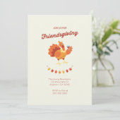 Cute Turquie Vin Friendsgiving Invitation (Debout devant)