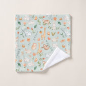 Cute Turquoise bébé animal Pastel Motif (Gant de toilette)