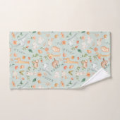 Cute Turquoise bébé animal Pastel Motif (Serviette à main)