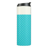 Cute Turquoise Blue Polka Dots Personalized Thermosbeker (Gedraaid links)