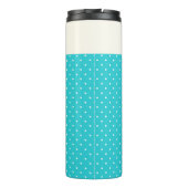 Cute Turquoise Blue Polka Dots Personalized Thermosbeker (Achterkant)