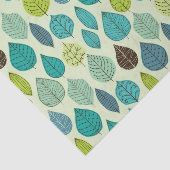 Cute Turquoise en Green Leaf Tissue Paper Tissuepapier (Detail)