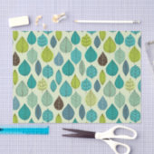 Cute Turquoise en Green Leaf Tissue Paper Tissuepapier (Craft)