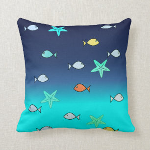 Cute Turquoise Green Blue Starfish Cushion Kussen