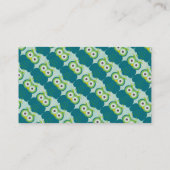 Cute Turquoise Owl Visitekaartjes (Achterkant)
