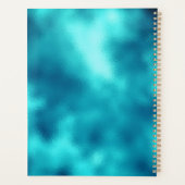 Cute turquoise Silfaux glitter monogram Planner (Achterkant)