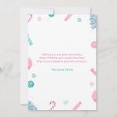 Cute Turquoise Snoep Kerstboom Kaart (Achterkant)