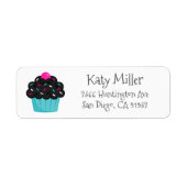 Cute Turquoise Sprinkle Cupcake Girls Label (Voorkant)