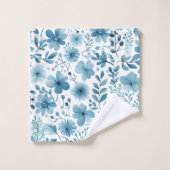 Cute Turquoise Turquoise Bleu Blanc Motif Floral (Gant de toilette)