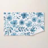 Cute Turquoise Turquoise Bleu Blanc Motif Floral (Serviette à main)