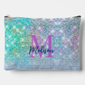 Cute Turquoise unicorn faux glitter monogram Etui (Voorkant)