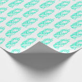 Cute Turquoise Unicorn Pattern Magical Cadeaupapier (Hoek)