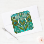 Cute  Turquoise Wallpaper Vierkante Sticker (Envelop)
