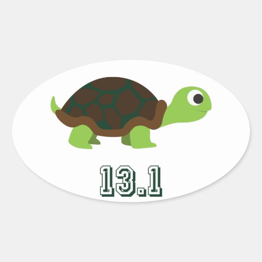 Cute Turtle 13.1 Ovale Sticker (Voorkant)