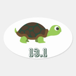 Cute Turtle 13.1 Ovale Sticker