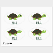 Cute Turtle 13.1 Ovale Sticker (Vel)