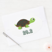 Cute Turtle 26.2 Ovale Sticker (Envelop)