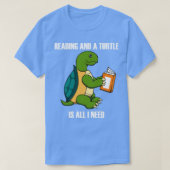 Cute Turtle and Reading Book Gezegde T-shirt (Design voorkant)