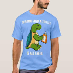 Cute Turtle and Reading Book Gezegde T-shirt