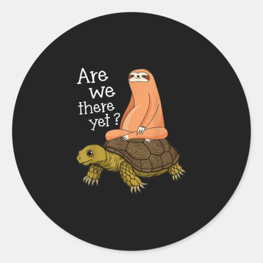 Cute Turtle and Sloth Back to School gift van mama Ronde Sticker (Voorkant)