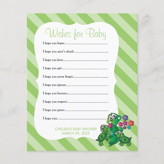 Cute Turtle Baby shower - Wishes Flyer (Voorkant)