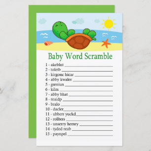 Cute Turtle Baby word scramble game