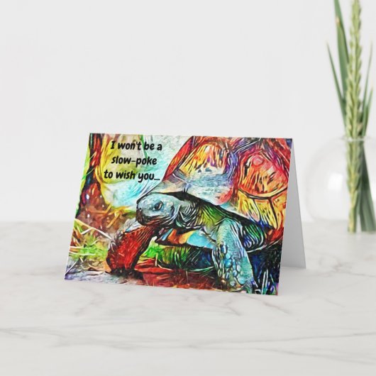 Cute Turtle Birthday Kaart (Voorkant)