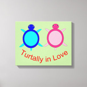 Cute Turtle Couple Canvas Afdruk