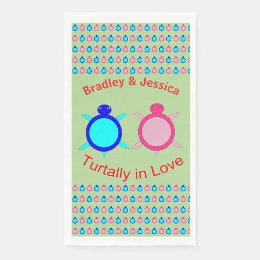 Cute Turtle Couple Custom Servet (Voorkant)