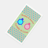 Cute Turtle Couple Custom Servet (Hoek)