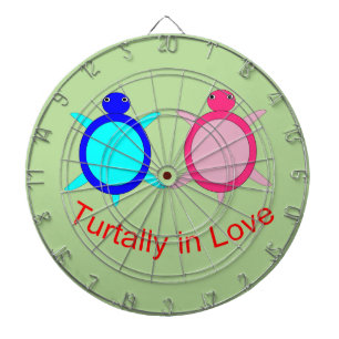 Cute Turtle Couple Dartbord